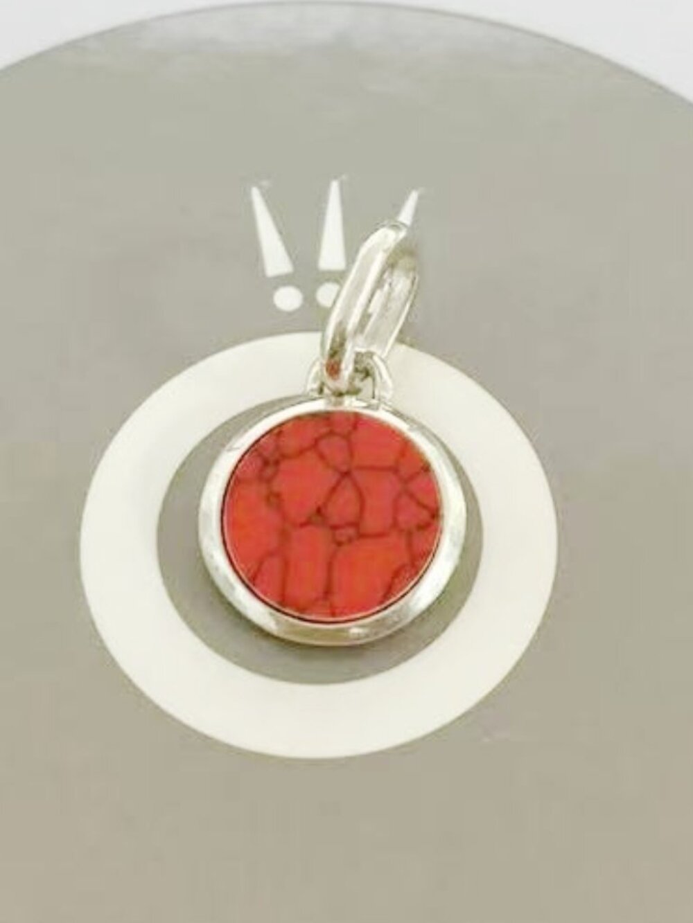 Red Murano Glass Engravable Mini Medallion Charm